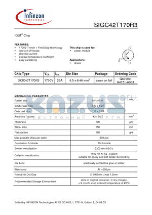 Q67050-A4151-A001 datasheet - IGBT3 Chip