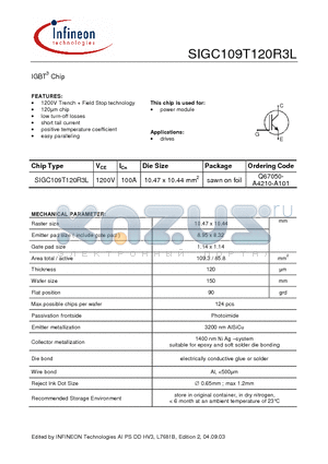 Q67050-A4210-A101 datasheet - IGBT3 Chip