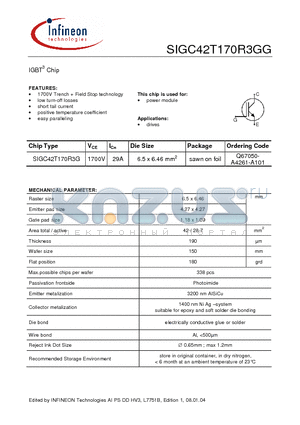 Q67050-A4261-A101 datasheet - IGBT3 Chip