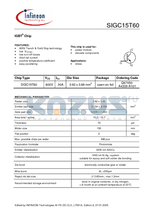 Q67050-A4335-A101 datasheet - IGBT3 Chip