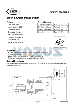 Q67060-S6087-A101 datasheet - Smart Lowside Power Switch