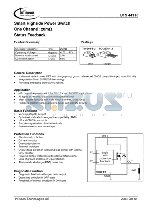 Q67060-S6118 datasheet - Smart Highside Power Switch One Channel: 20m Status Feedback