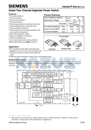Q67060-S6302-A3 datasheet - Smart Two Channel Highside Power Switch