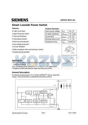 Q67060-S6502-A3 datasheet - Smart Lowside Power Switch