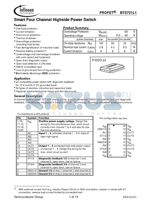 Q67060-S7002-A2 datasheet - Smart Four Channel Highside Power Switch