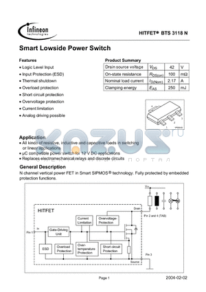 Q67060-S7216-A001 datasheet - SMART LOWSIDE POWER SWITCH