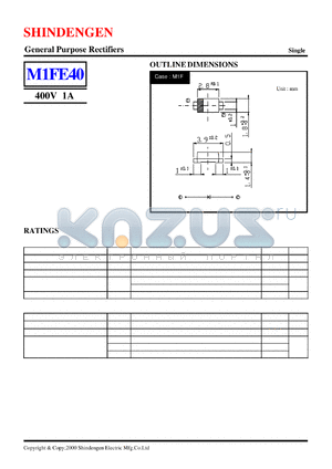 M1FE40 datasheet - General Purpose Rectifiers(400V 1A)