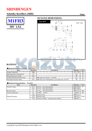 M1FH3 datasheet - SCHOTTKY RECIFIERS (SBD)