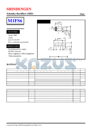 M1FS6 datasheet - Schottky Rectifiers (SBD) (6 0V 1.2A)