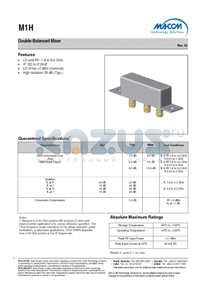 M1H datasheet - Double-Balanced Mixer