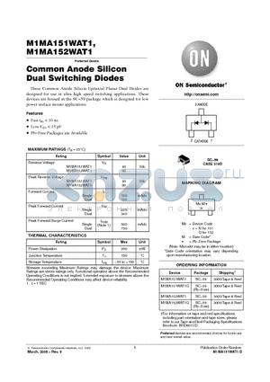 M1MA152WAT1 datasheet - Common Anode Silicon Dual Switching Diodes