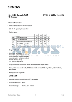 Q67100-Q1074 datasheet - 1M x 16-Bit Dynamic RAM