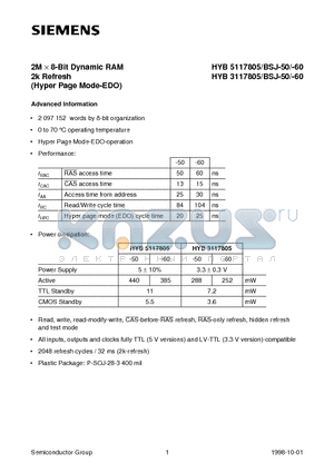 Q67100-Q1105 datasheet - 2M x 8-Bit Dynamic RAM 2k Refresh