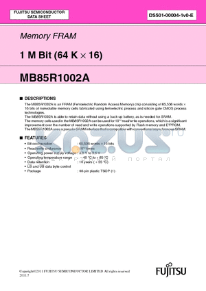 MB85R1002A datasheet - 1 M Bit (64 K  16)