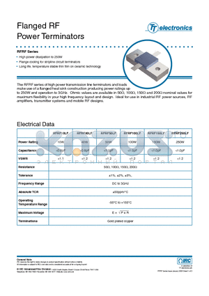 HFR-RFRF100LF-C100OHMF000 datasheet - Flanged RF Power Terminators