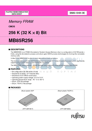 MB85R256 datasheet - Memory FRAM(Ferroelectric Random Access Memory)