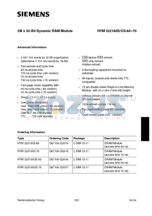 Q67100-Q2014 datasheet - 2M x 32-Bit Dynamic RAM Module