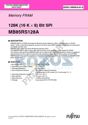 MB85RS128A datasheet - Memory FRAM 128K (16 K x 8) Bit SPI