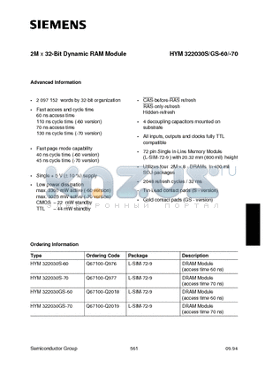 Q67100-Q2018 datasheet - 2M x 32-Bit Dynamic RAM Module