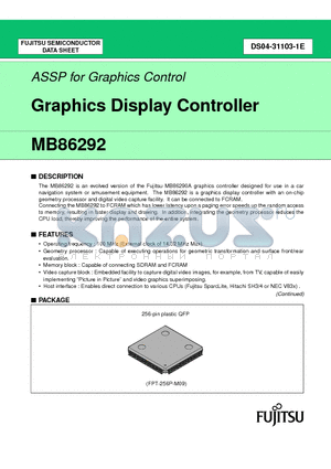 MB86292PFFS-G-BND datasheet - Graphics Display Controller