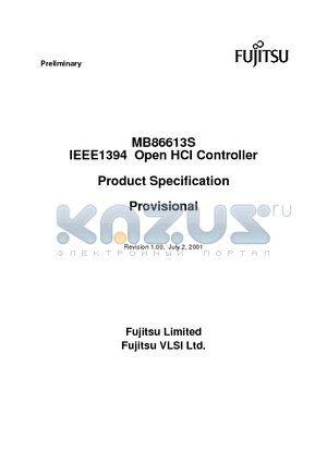 MB86613S datasheet - IEEE1394 Open HCI Controller