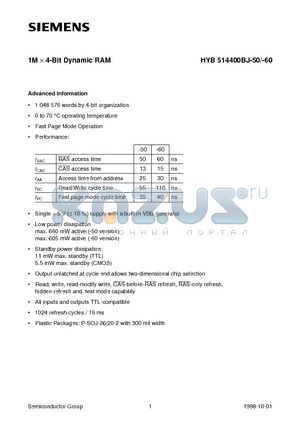 Q67100-Q756 datasheet - 1M x 4-Bit Dynamic RAM