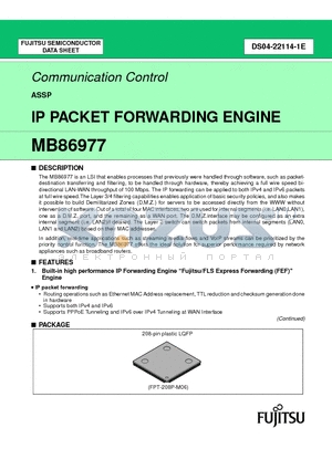 MB86977PFV-G-BND datasheet - IP PACKET FORWARDING ENGINE