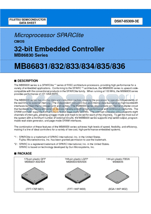 MB86836PBT datasheet - 32-bit Embedded Controller