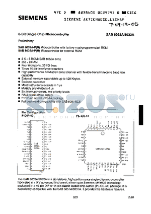 Q67120-C195 datasheet - 8-Bit Single-Chip Microcontroller