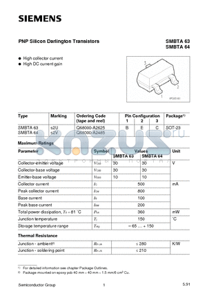 Q68000-A2485 datasheet - PNP Silicon Darlington Transistors