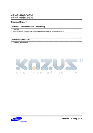 MR18R1624GEG0 datasheet - Key Timing Parameters