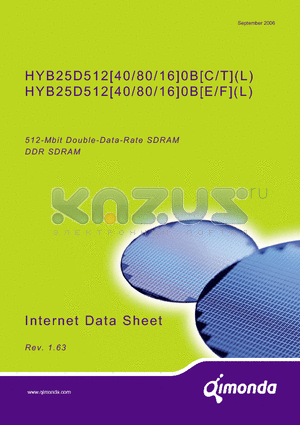 HYB25D512800BC-5 datasheet - 512-Mbit Double-Data-Rate SDRAM