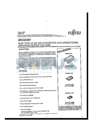 MB88351-PFV datasheet - R-2R TYPE 12-BIT D/A CONVERTER WITH OPERATIONAL AMPLIFIER OUTPUT BUFFERS