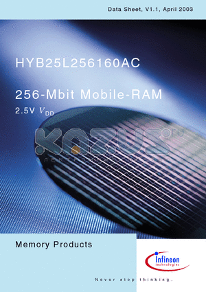 HYB25L256160AC-8 datasheet - 256-Mbit Mobile-RAM