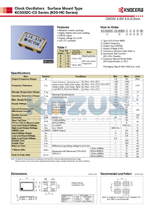 KC5032C-C5 datasheet - CMOS/ 5.0V/ 5.03.2mm