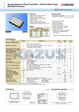 KC5032E-C3 datasheet - CMOS/ 3.3V/ 5.03.2mm