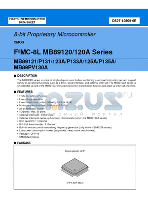 MB89121PFM datasheet - 8-bit Proprietary Microcontroller