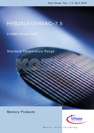 HYB25L512160AC datasheet - 512MBit Mobile-RAM