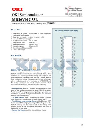 MR26V01G53L-XXXMB datasheet - 64M-Word x 16-Bit or 128M-Word x 8-Bit