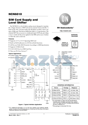 NCN6010DTB datasheet - SIM Card Supply and Level Shifter