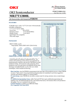 MR27T12800L datasheet - 8M-Word x 16-Bit or 16M-Word x 8-Bit P2ROM