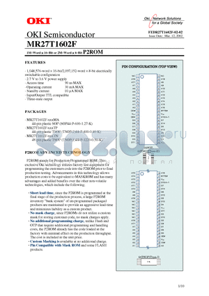 MR27T1602F datasheet - 1M-Word x 16-Bit or 2M-Word x 8-Bit P2ROM