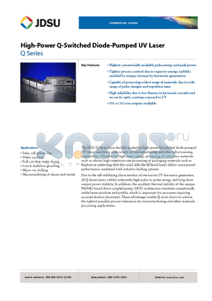 QA-CH-A21 datasheet - High-Power Q-Switched Diode-Pumped UV Laser