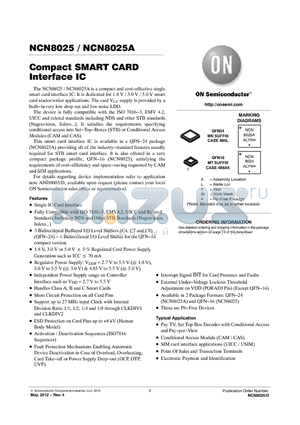 NCN8025 datasheet - Compact SMART CARD Interface IC