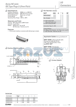 NCP036-020-BF datasheet - IDC Type Plugs