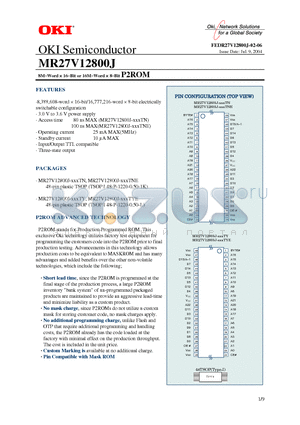 MR27V12800J-XXXTY datasheet - 8M-Word x 16-Bit or 16M-Word x 8-Bit P2ROM