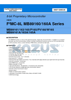 MB89161-PFS datasheet - 8-bit Proprietary Microcontroller