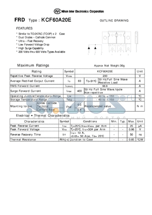 KCF60A20E datasheet - FRD - Low Forward Voltage Drop
