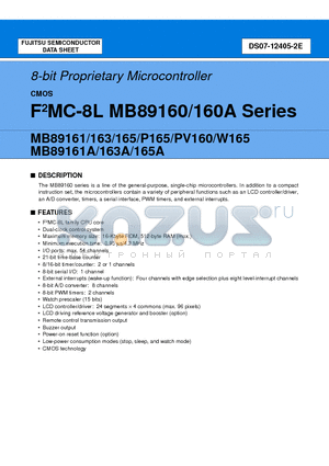 MB89165-PFV datasheet - 8-bit Proprietary Microcontroller