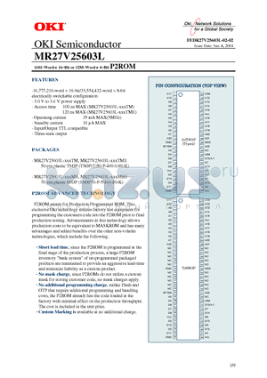 MR27V25603L-XXXTME datasheet - 16M-Word x 16-Bit or 32M-Word x 8-Bit P2ROM